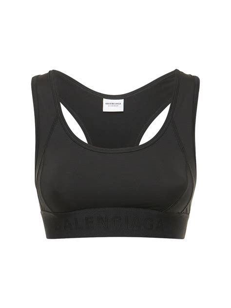 Stretch Jersey Sports Bra in Black 